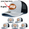 5pcs set tan oval logo mesh baseball caps customizable