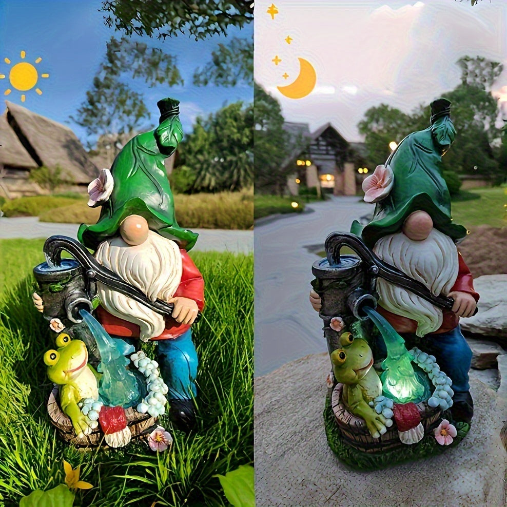 outdoor garden solar resin statue decorative light garden