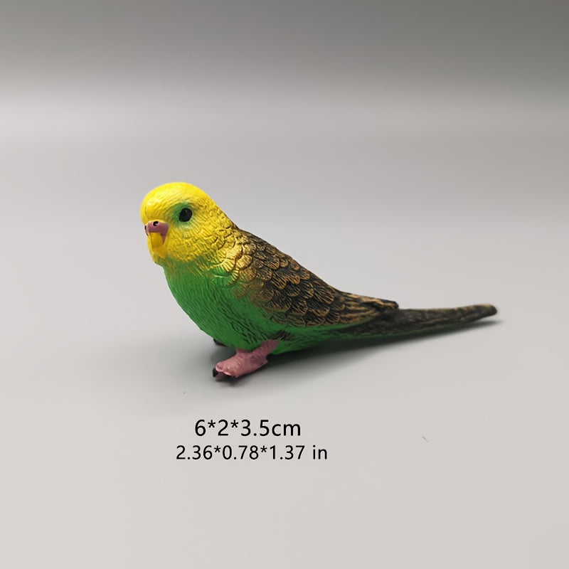 2pcs mini budgie parrot set realistic pvc bird figurines