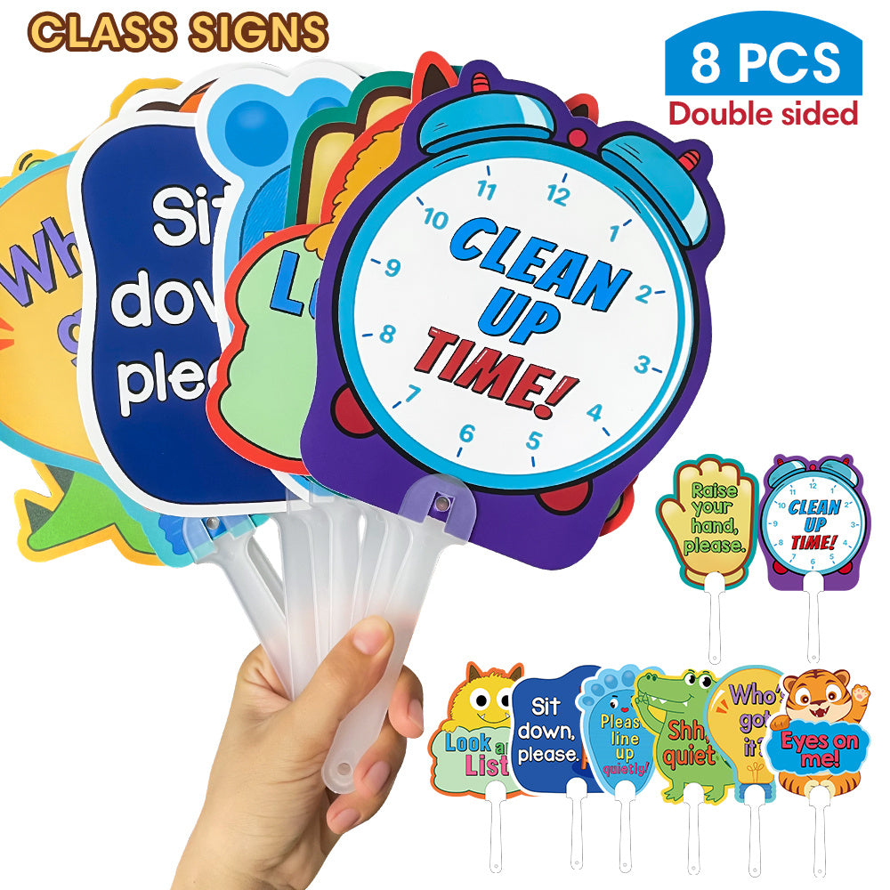 8pcs   cartoon class sign teacher