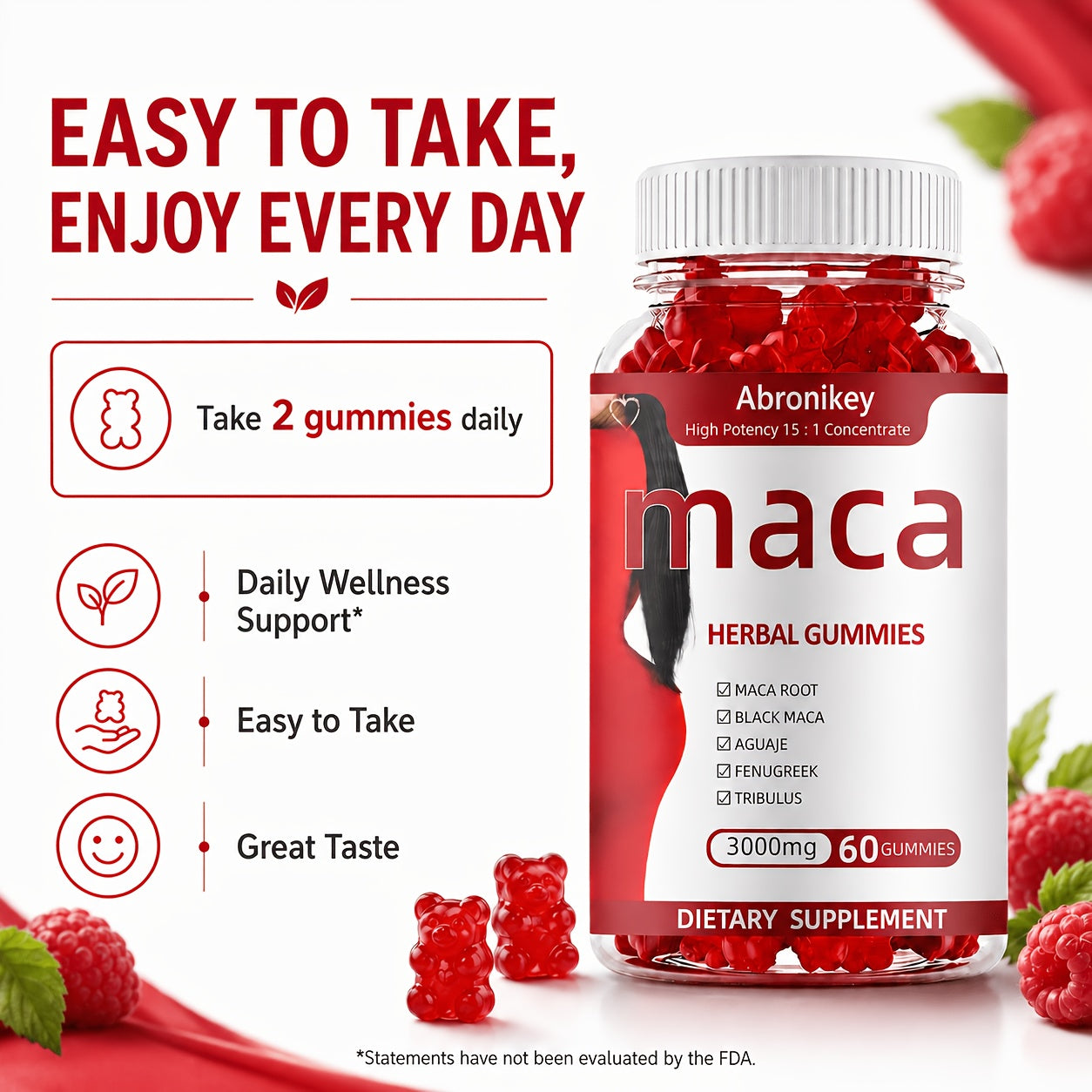 maca root gummies 3000mg supplement women
