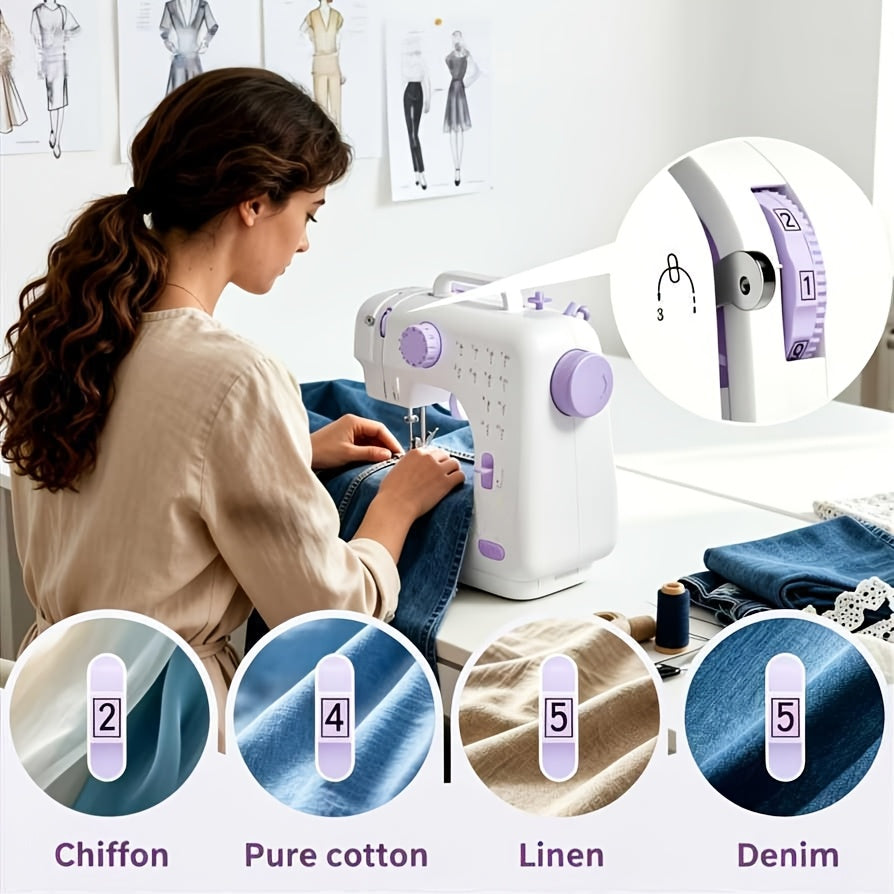 portable sewing machine beginners 12 stitches led light