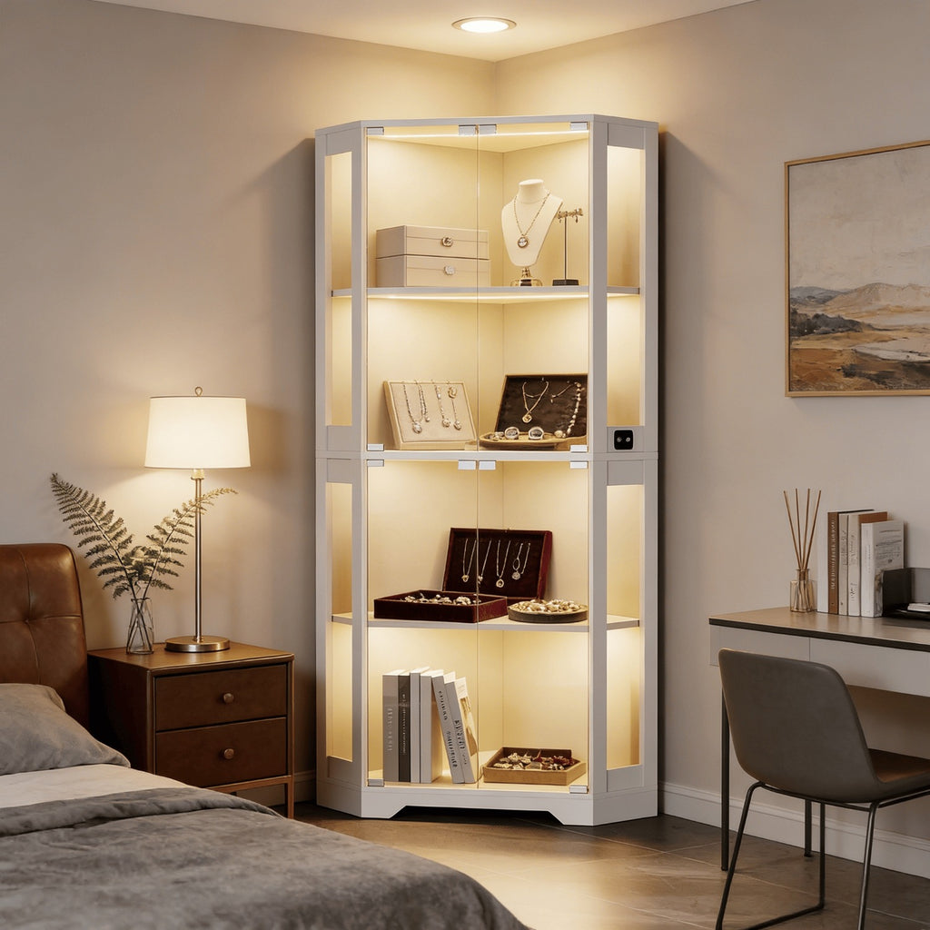 1pc corner glass display cabinet   showcase