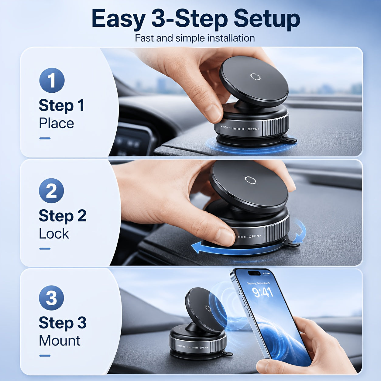 2 in 1high adjustable foldable magnetic phone mount 360