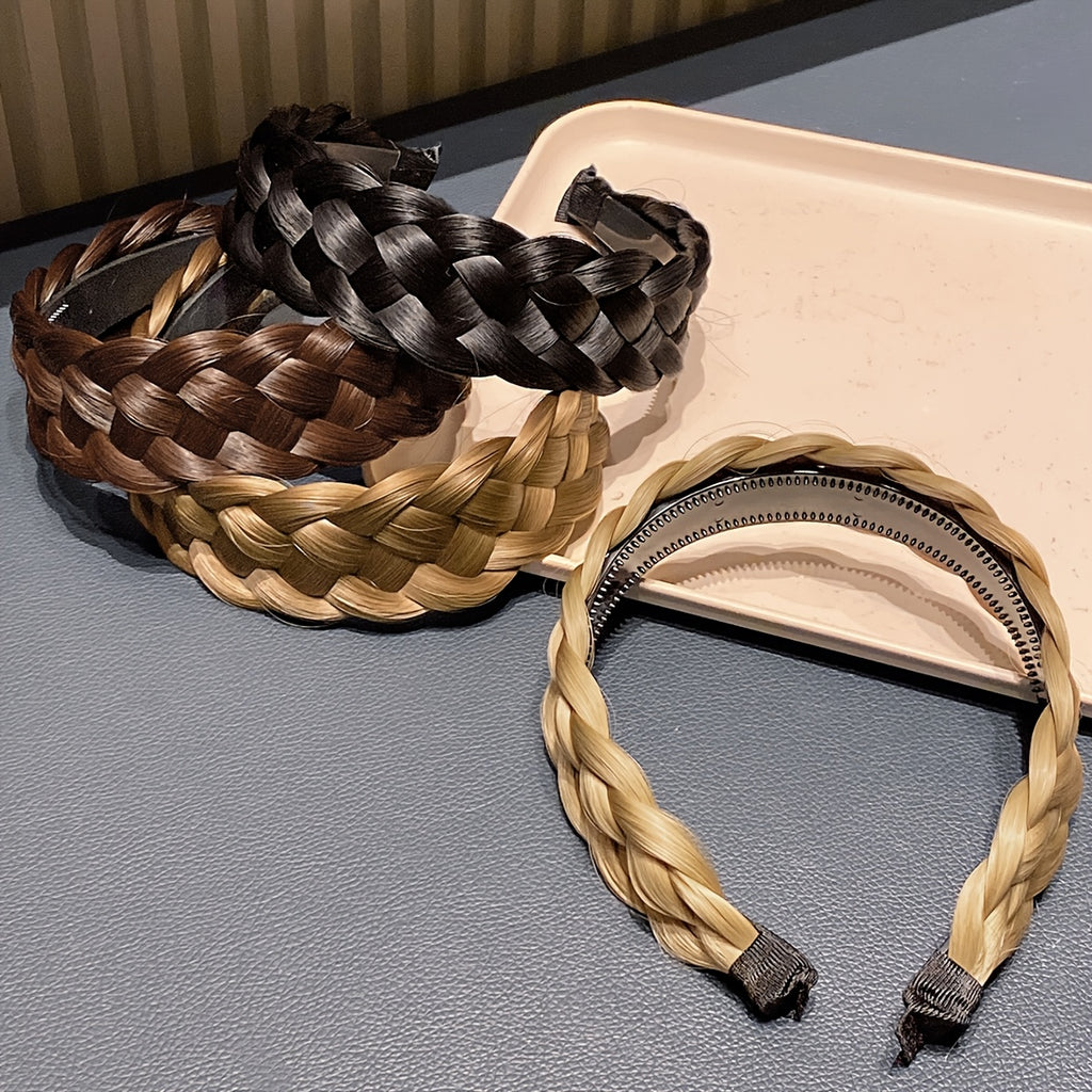 1pc multicolor thick braided womens headband gift women