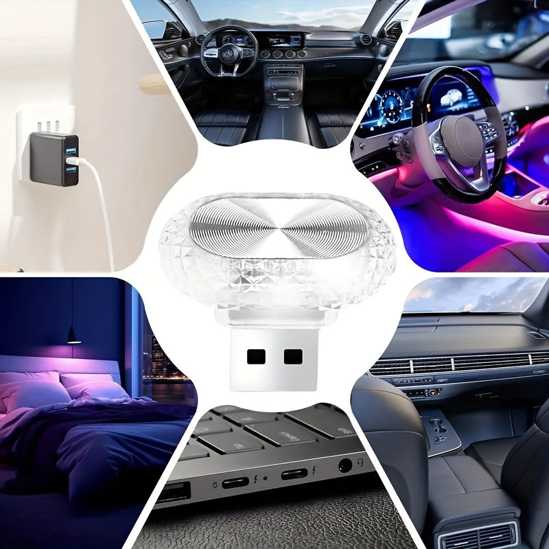 1pc car usb ambient lights mini size led atmosphere lamps