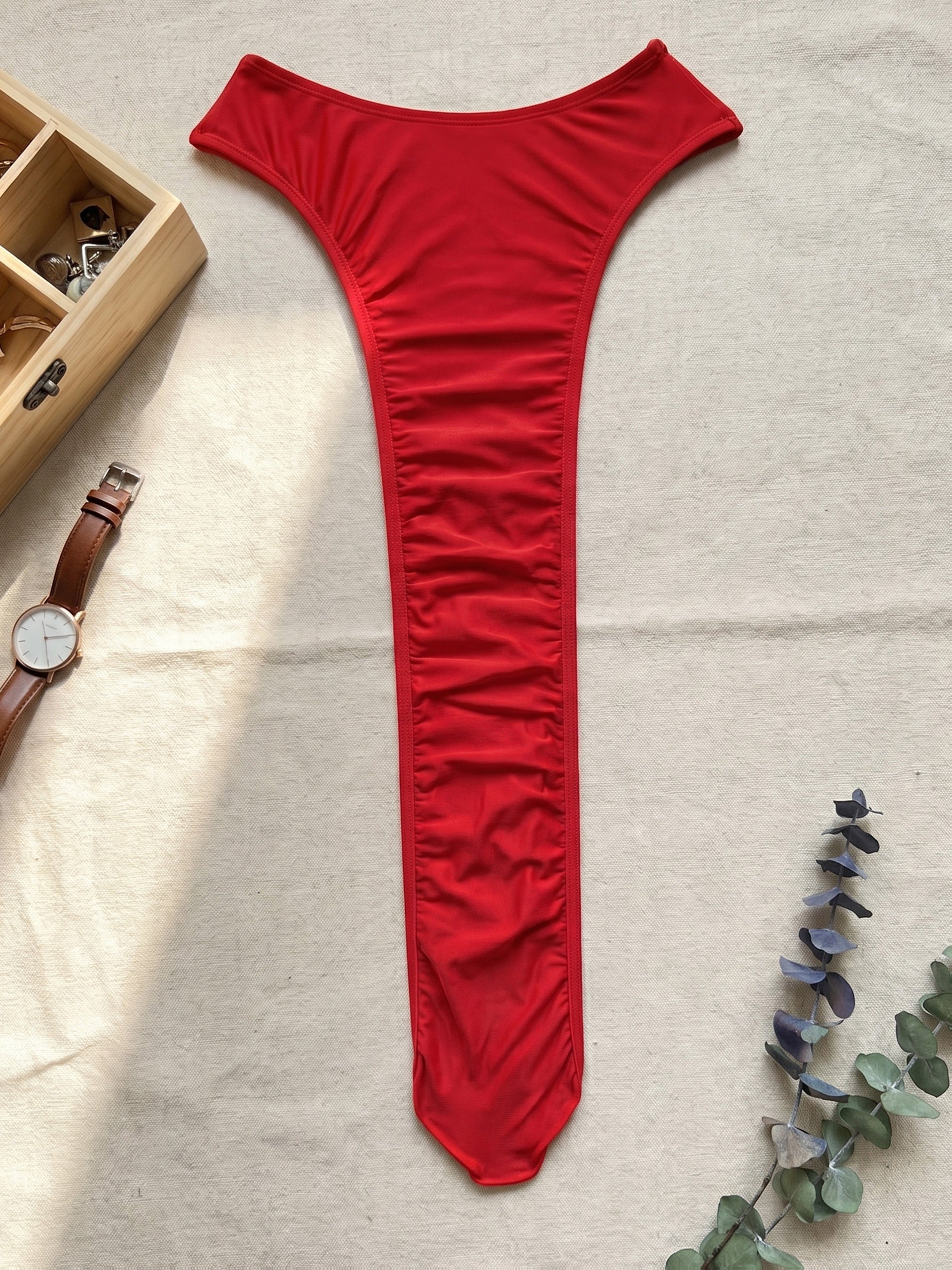 red halter neck   bodysuit hot open back halter neck fun