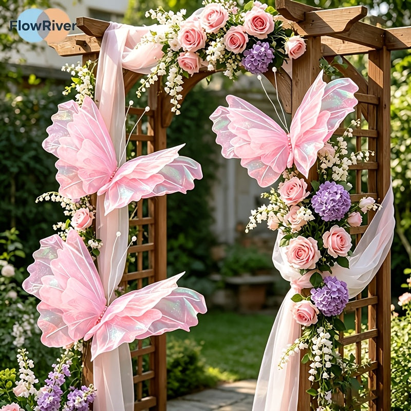 3pcs hangable wedding decorations tinsel gauze artificial