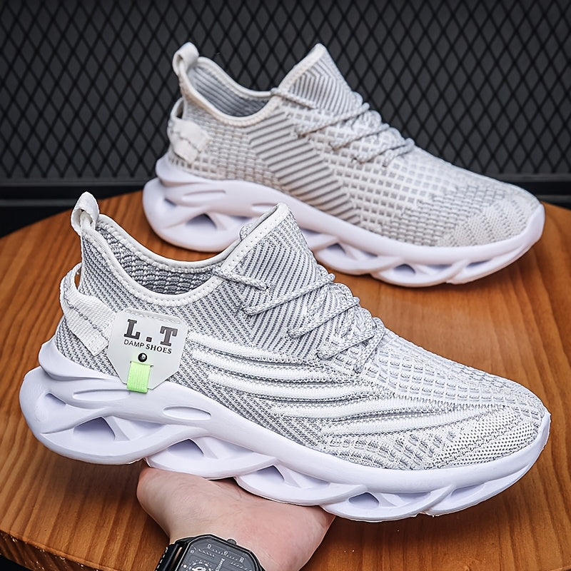 hdoxse mens outdoor knitted breathable running shoes shock