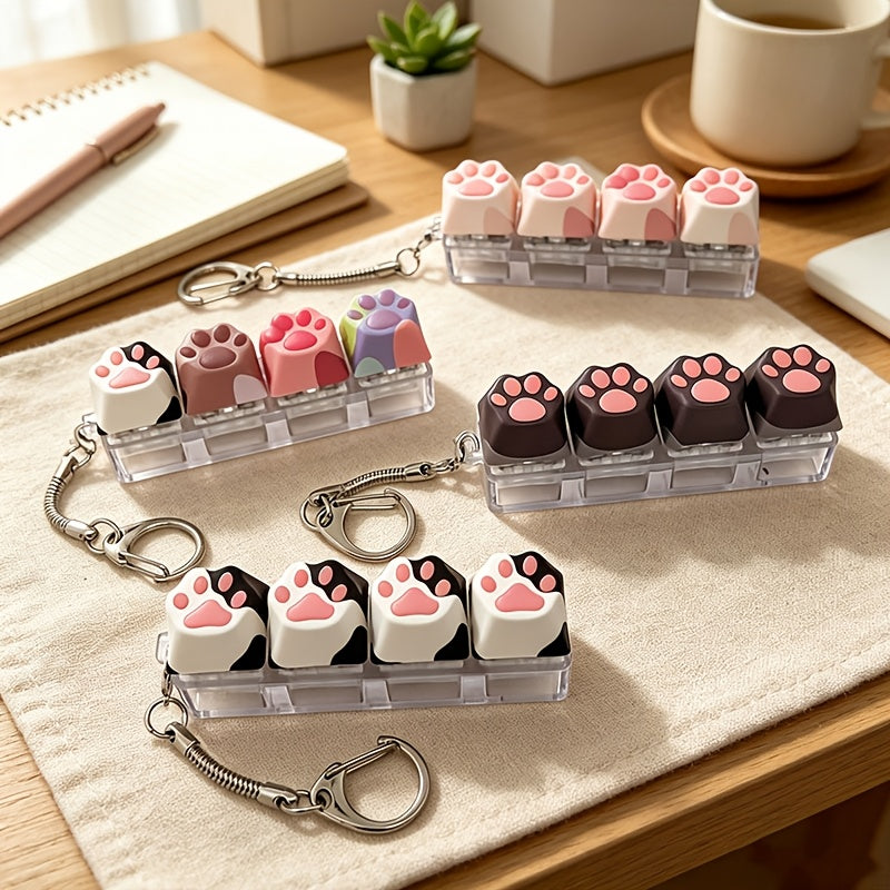 cute cat paw keyboard fidget toy   sound stress clicker