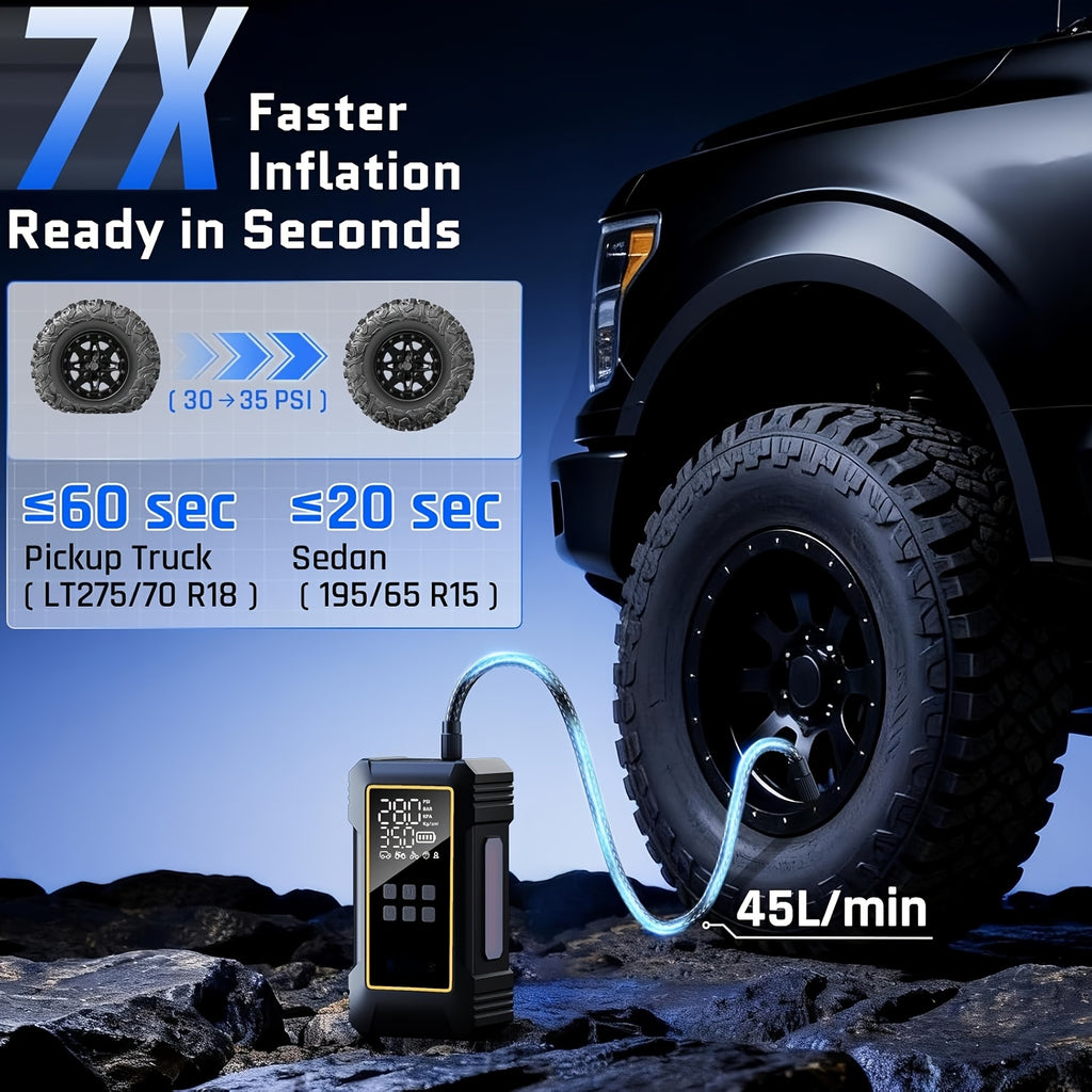 12000mah heavy duty tire inflator portable air compressor