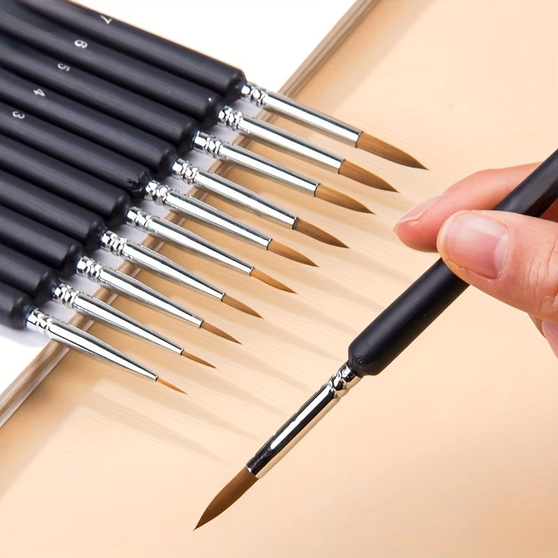 11 micro brushes durable small yellow wolf brush suitable
