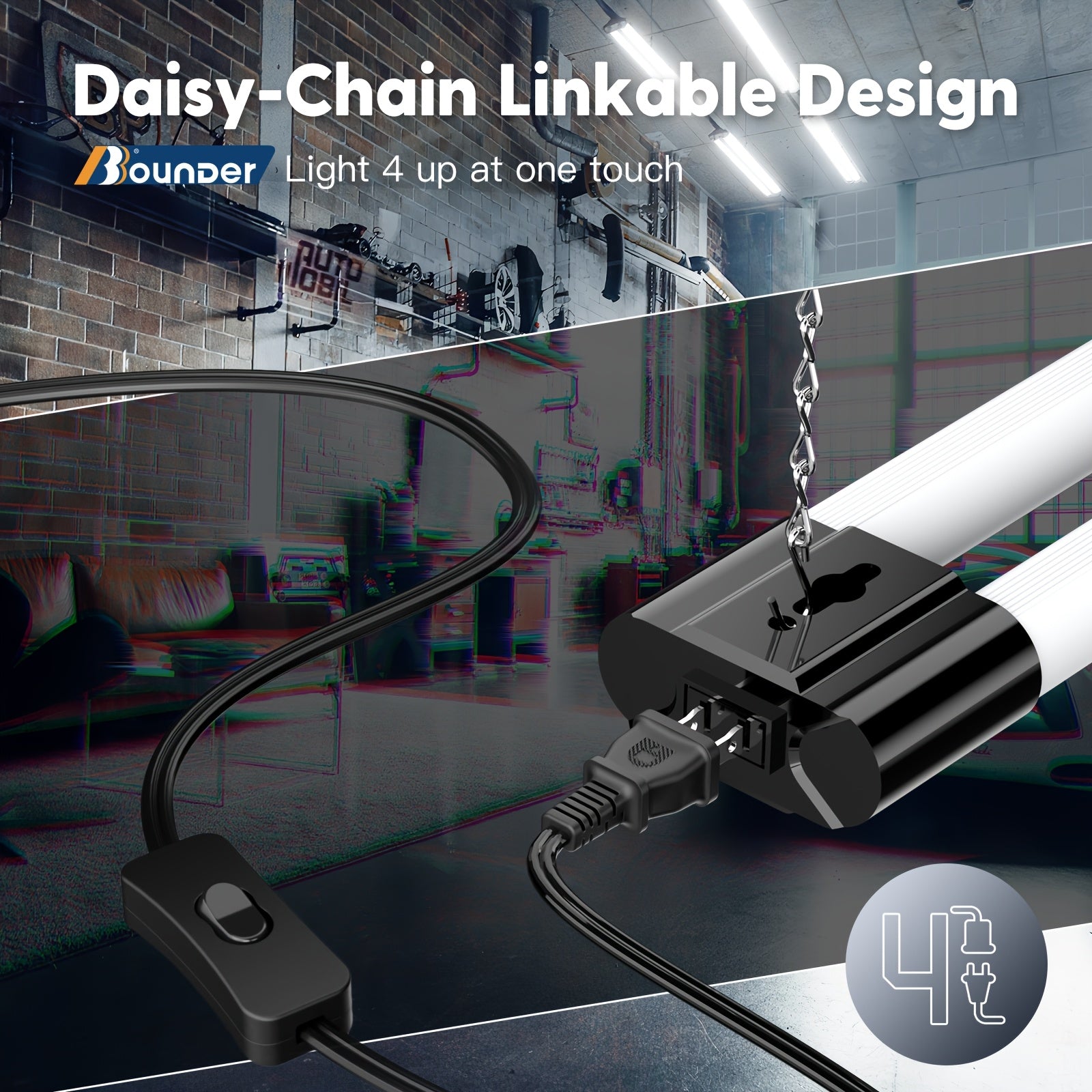 8 4 2 1 pack   led utility shop light 4 ft integrated