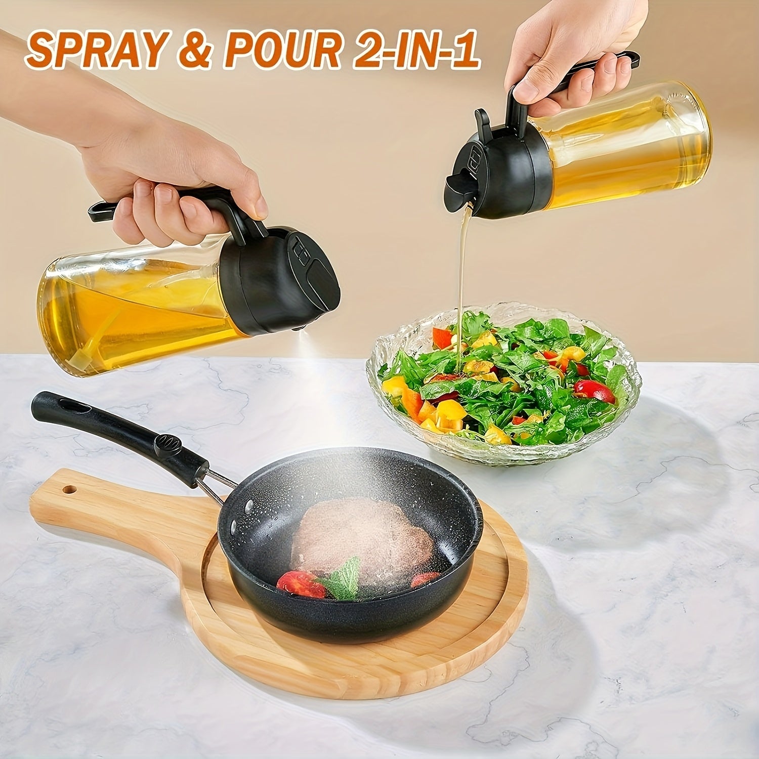 16oz glass oil sprayer 470ml olive oil sprayer 2 in 1