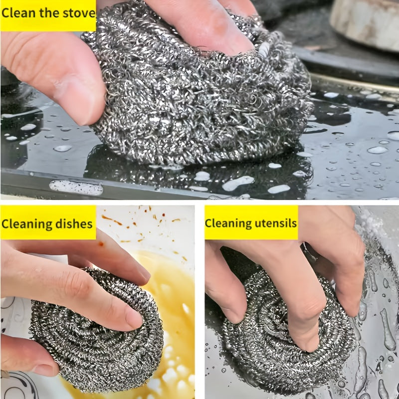 12 stainless steel cleaning brush balls kitchen cleaning