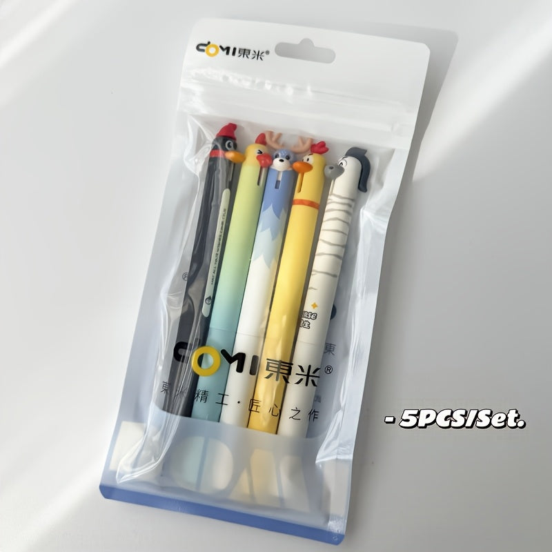 set 5   themed gel pens 0 5mm quick drying black ink