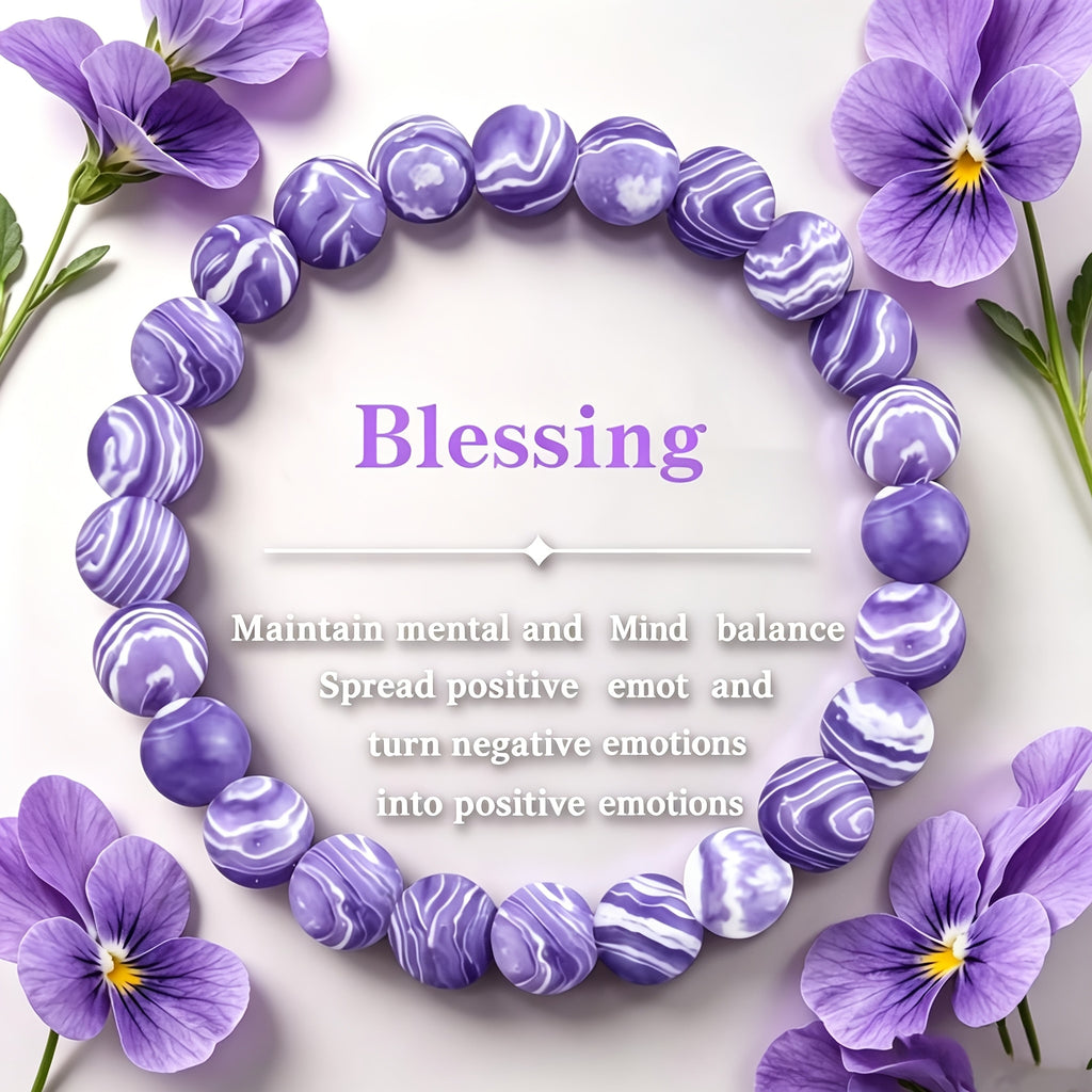1pc natural grape amethyst bracelet women 8mm beads bohemian
