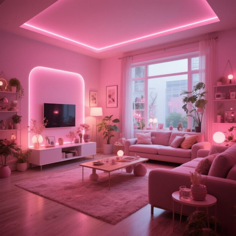 2m pink led light strip interior decoration