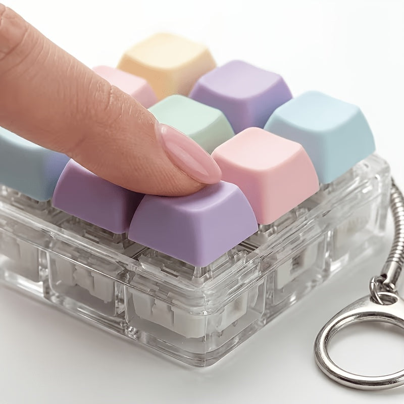 random color 9 key thumb piano keychain compact elegant