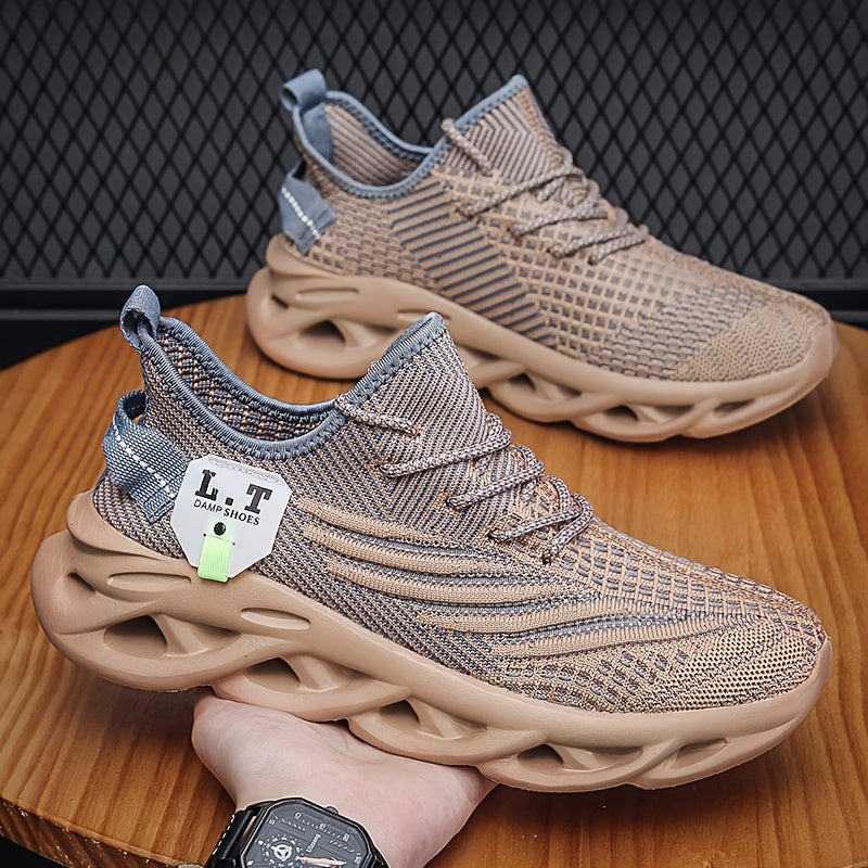 hdoxse mens outdoor knitted breathable running shoes shock