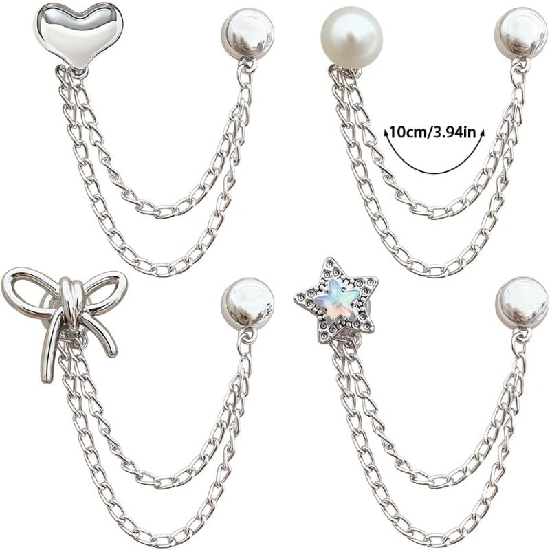 8pcs multi function clothing clips hemming metal star heart