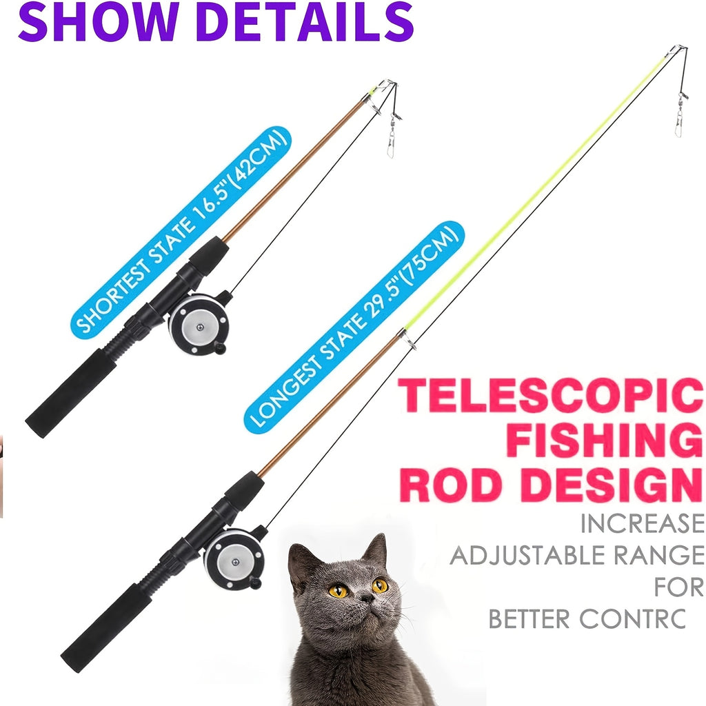 retractable cat teaser wand toy cat toys indoor outdoor cats