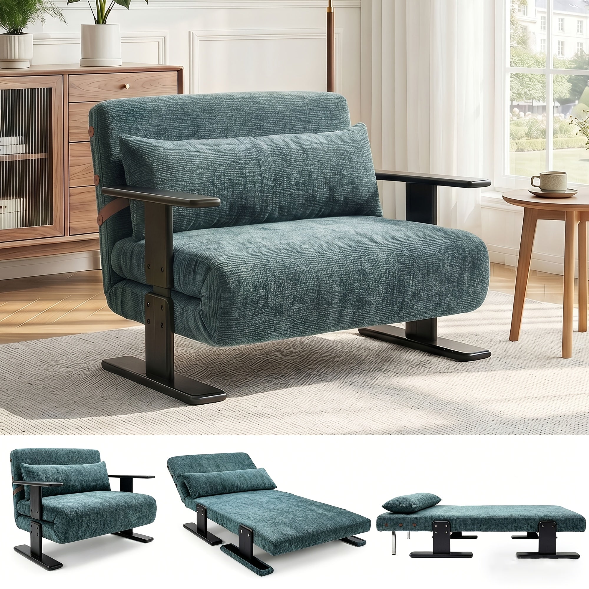 3 in 1 convertible sleeper chair bed   folding single