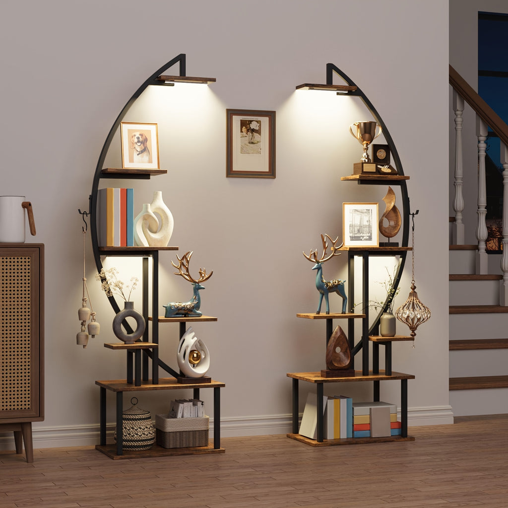 2pcs bookshelf lights 7 tiered 65 multi functional metal
