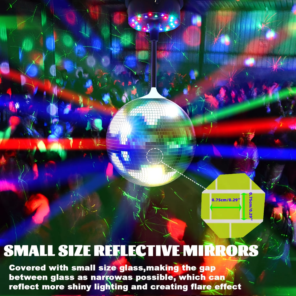 remote control rgb dj disco ball light rotating mirror 6