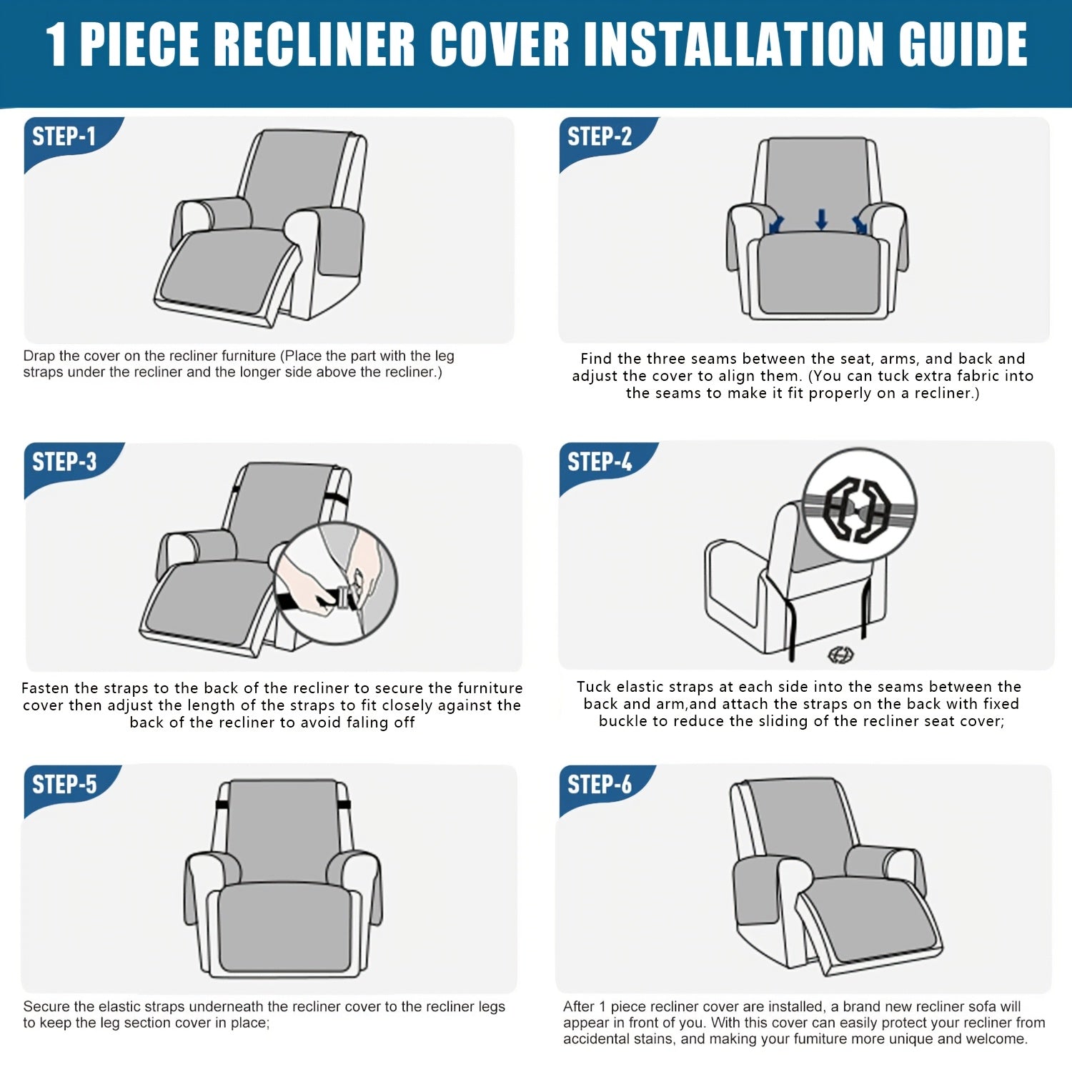 1pc 100 waterproof recliner chair cover non slip recliner