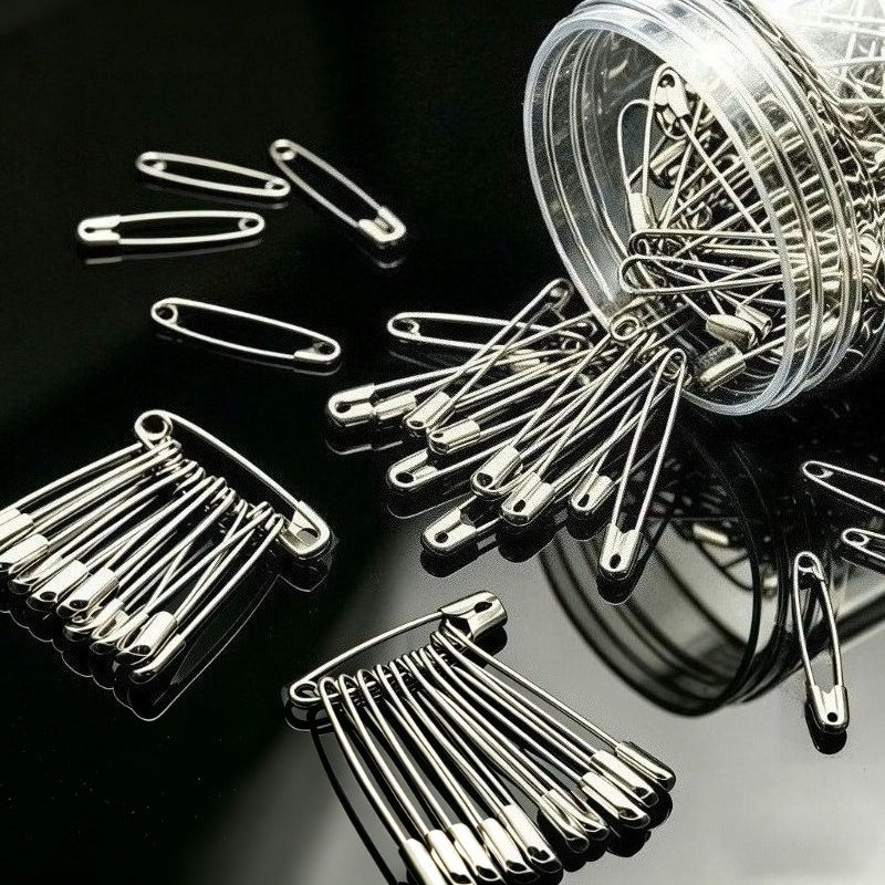 60pcs set assorted size safety pins silvery suitable