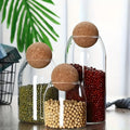 3pcs glass storage container spherical cork stopper 17 oz