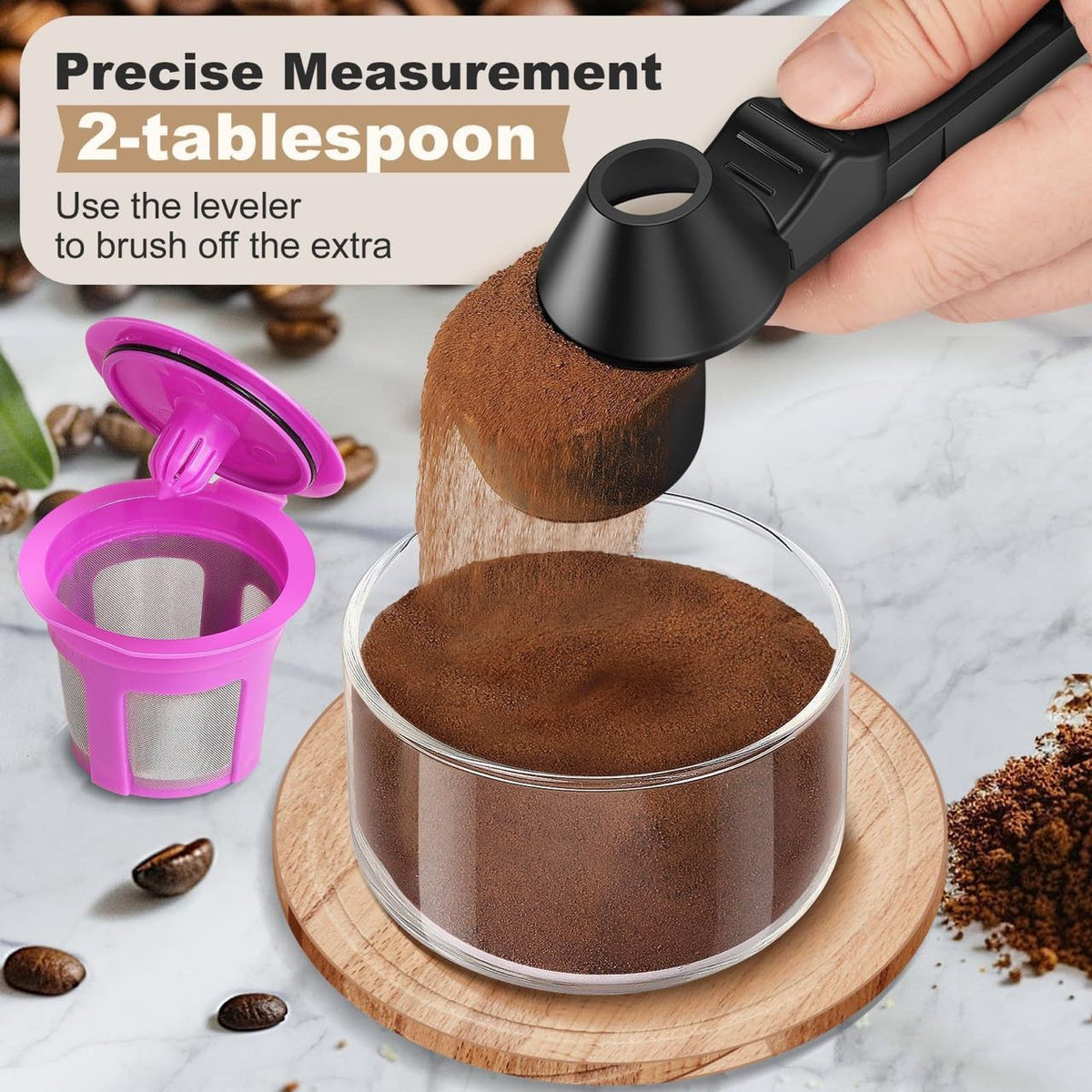 2 in 1 coffee dosing funnel measuring spoon reusable anti