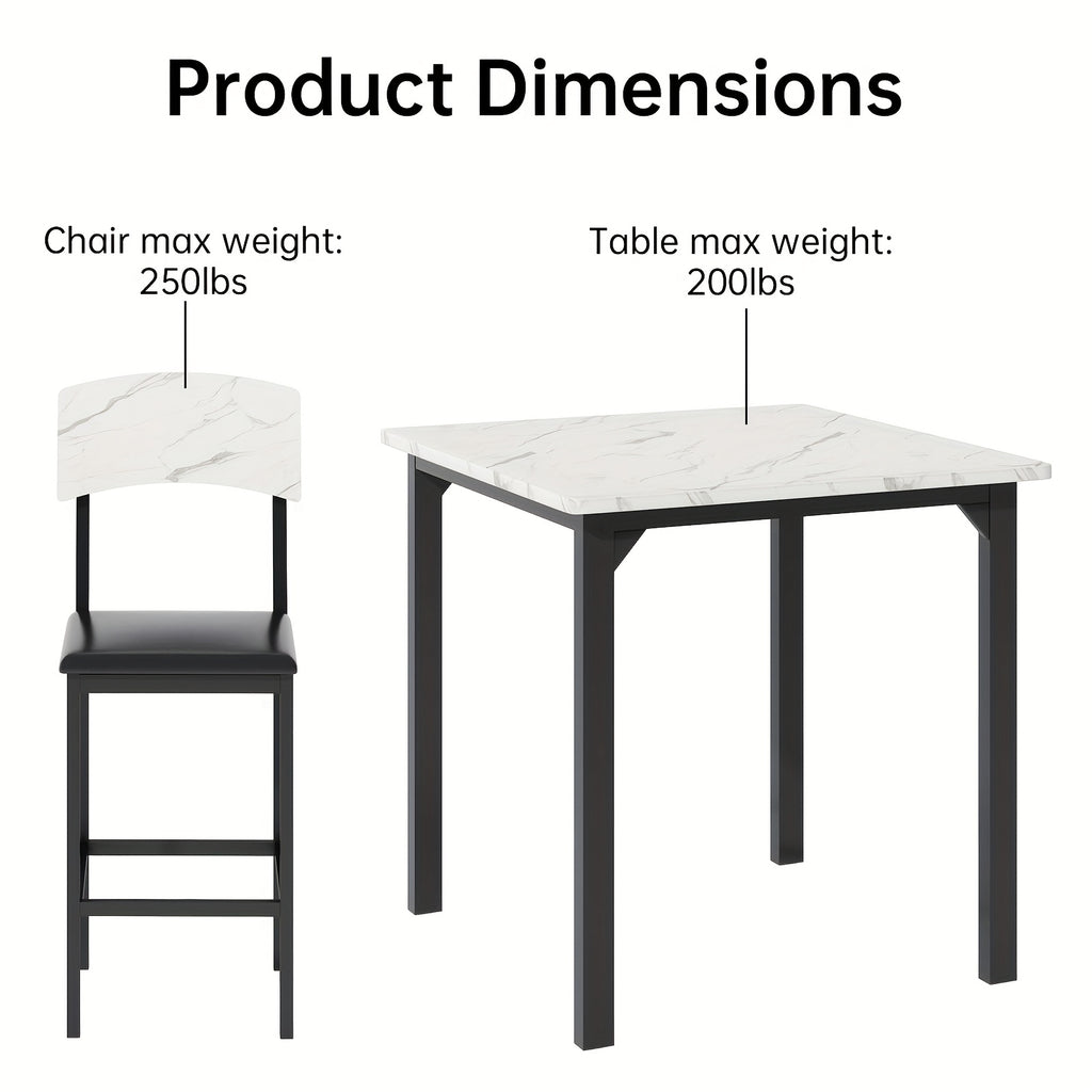 5pcs dining table chair set 1 counter height table 4