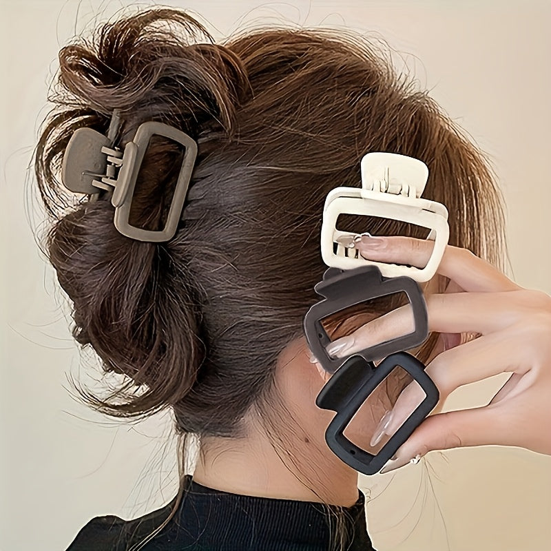 1 4pcs elegant matte square hair clip set versatile stylish