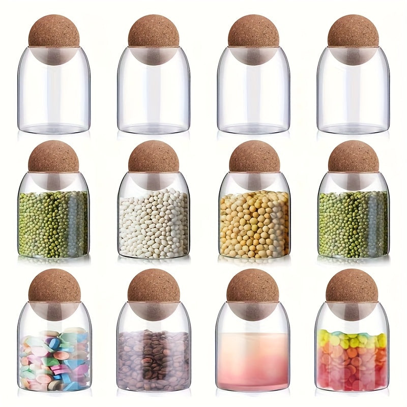 12pcs 500ml 17oz glass storage jar kitchen sealed glass