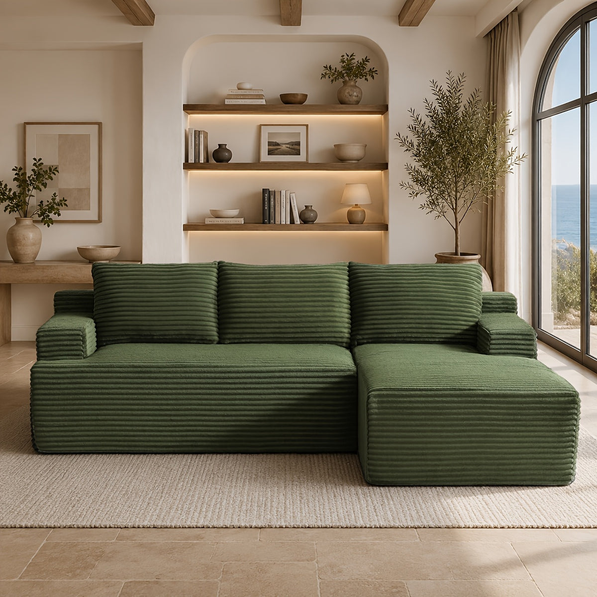 l shaped cloud sofa 3 seater corduroy sectional couch