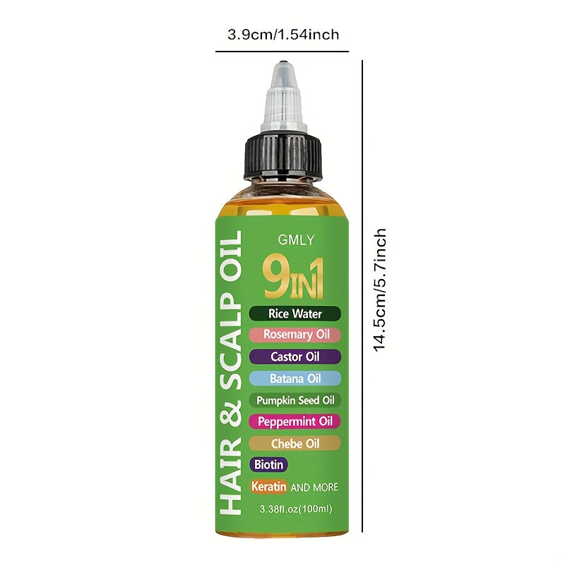 9 in 1 hair oil rice water rosemary oil castor oil batana