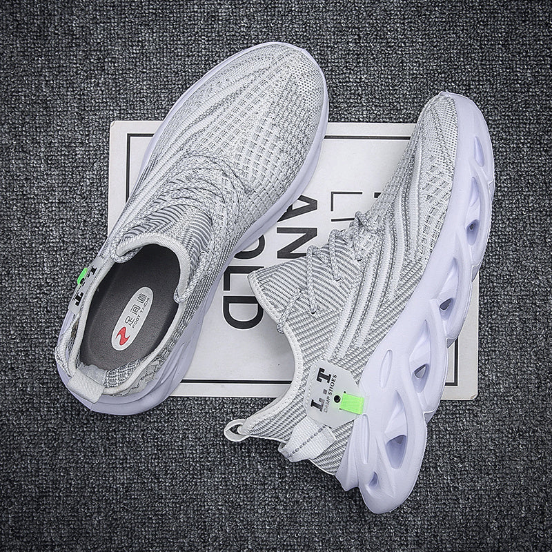 hdoxse mens outdoor knitted breathable running shoes shock