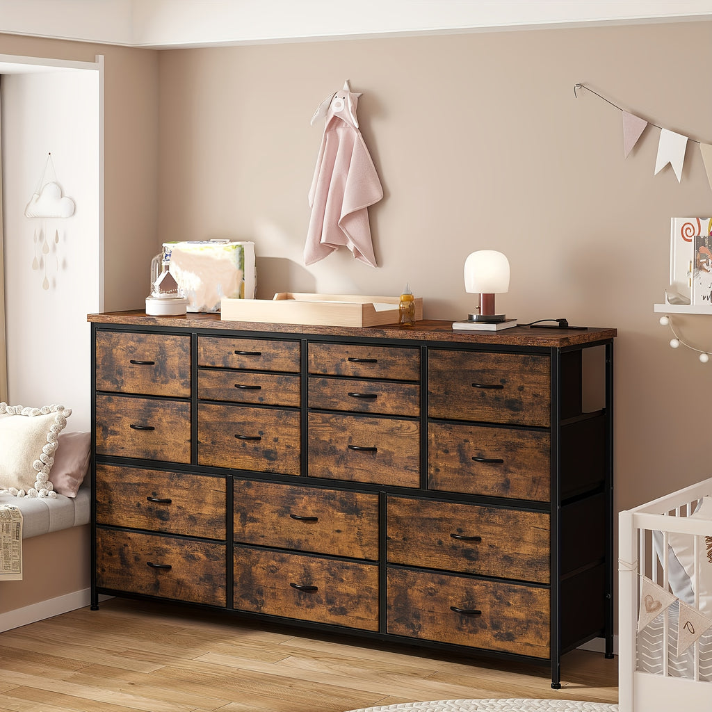 fabric drawer storage cabinet 16 drawers long black wood