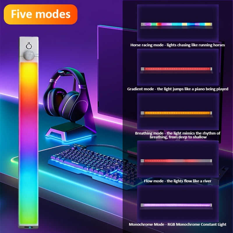 1pc night rgb motion sensor light bar 7 color