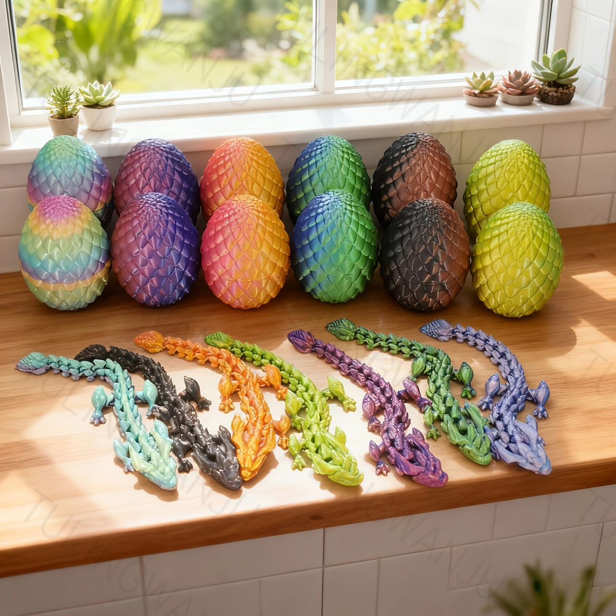 40pcs 3d printed dragon egg set decorative sculptures