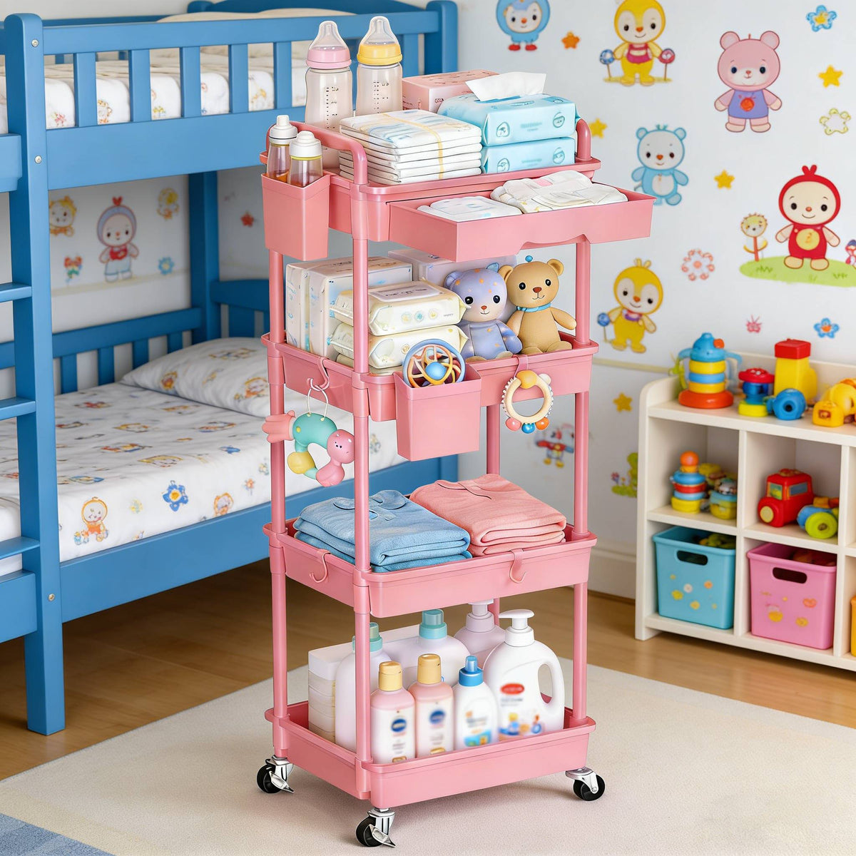 3 4   storage cart nursery space saving organizer