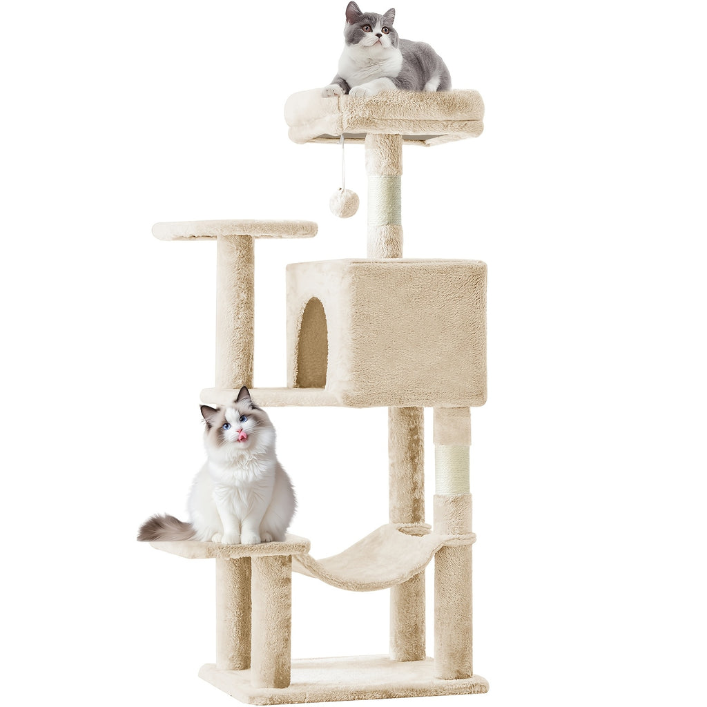44 inch multi cat tree tower condo hammock natural sisal