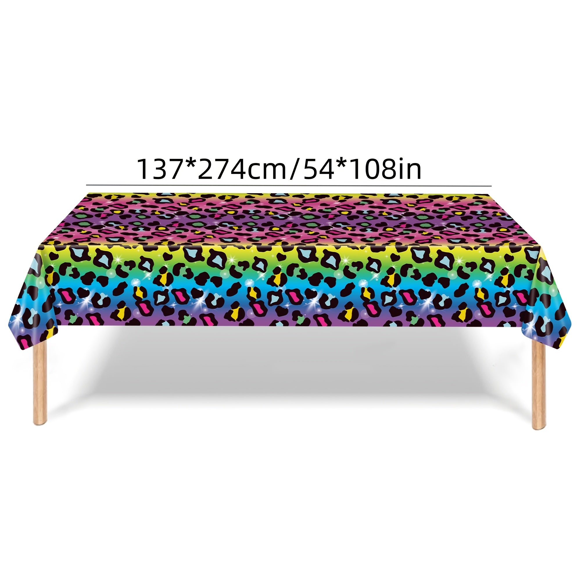 1pc   leopard print birthday tablecloth