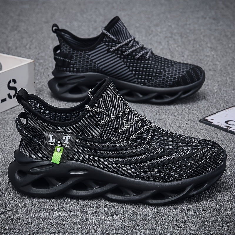 hdoxse mens outdoor knitted breathable running shoes shock