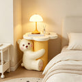 solid handcrafted resin hugging bear figurine side table
