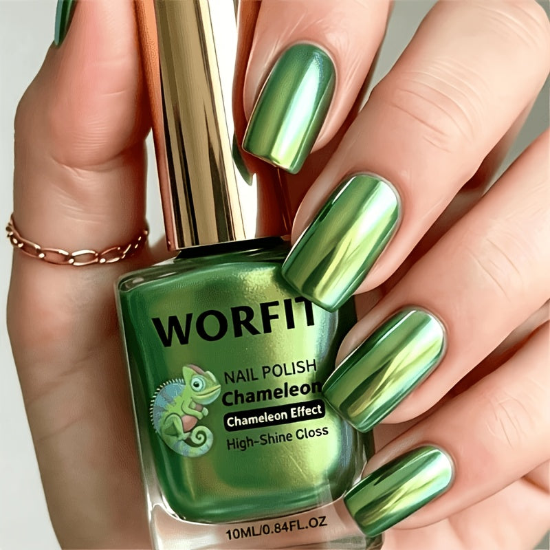 metallic mirror chrome green nail polish burnt   high