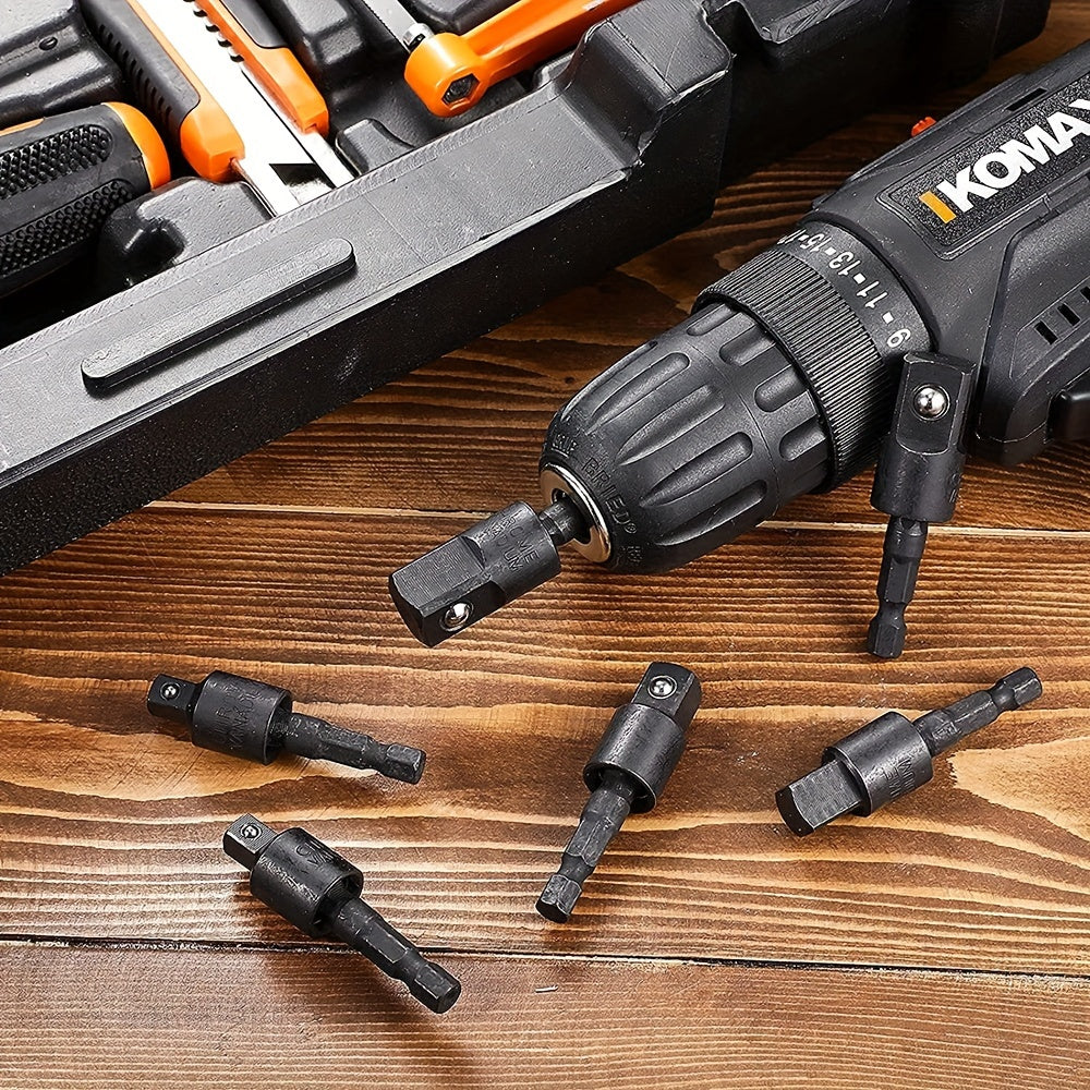 3pcs power drill sockets adapter set 360 rotatable hex shank