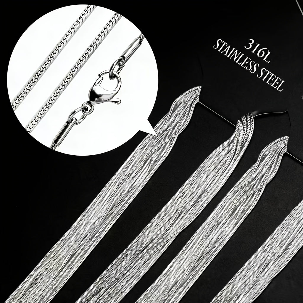 1pc 316l stainless steel thin   chain necklace 2mm